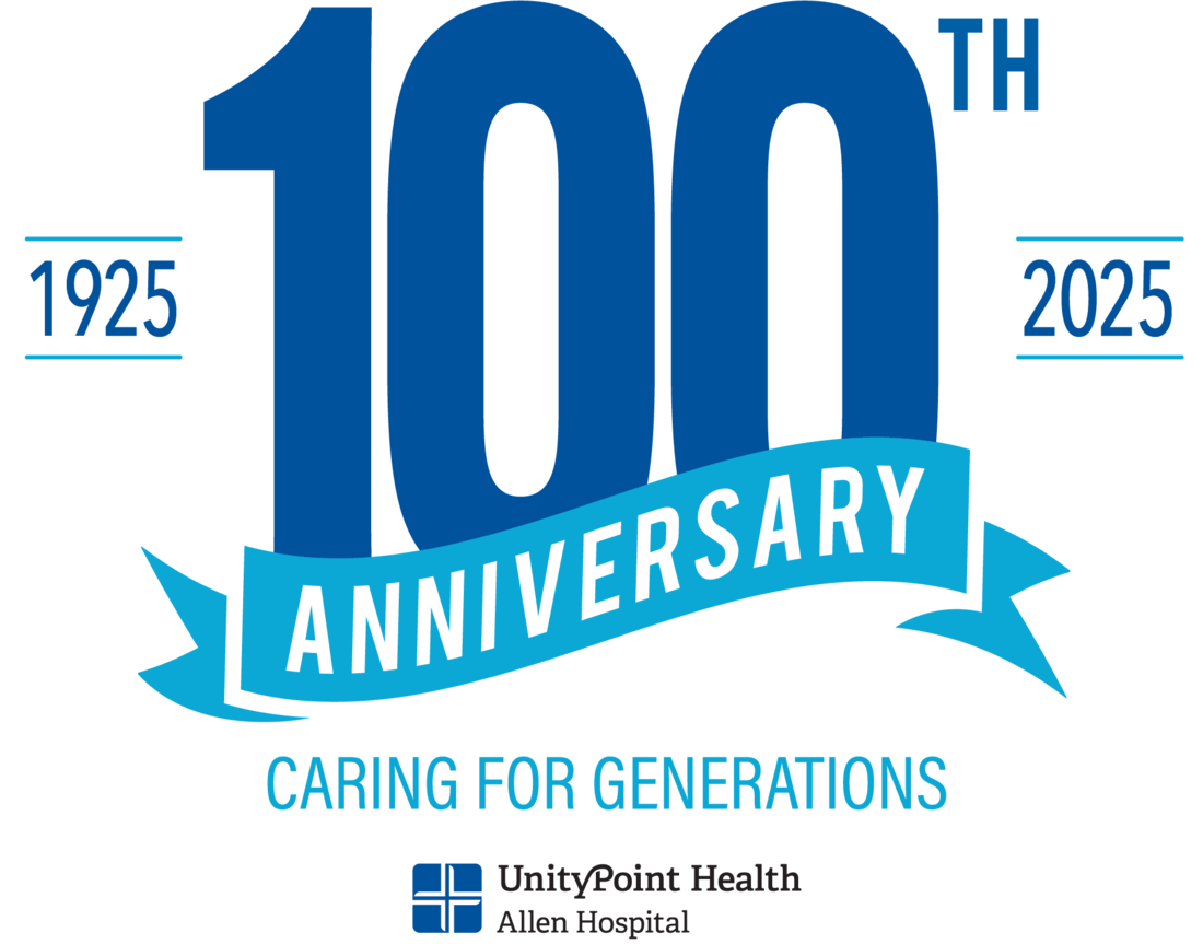 Allen Hospital 100th Anniversary logo.png