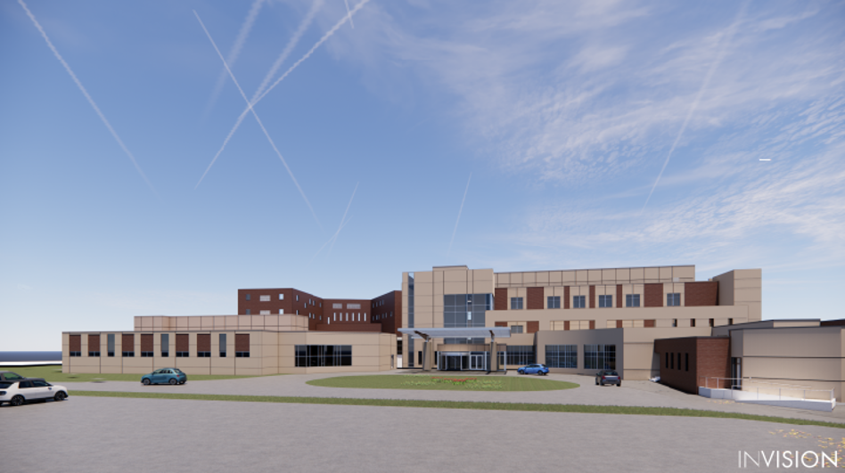 Rendering of new Fort Dodge Trinity surgical building exterior.png